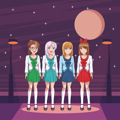 Anime-Manga-Mädchen | Premium Vektor