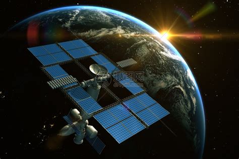 空间站绕地球运行3D设计渲染图图片素材-正版创意图片600076303-摄图网