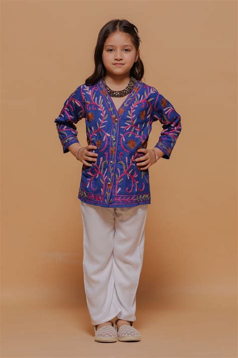 House Of Kari(Chikankari Clothing) - Kids Royal Blue Cotton Short ...