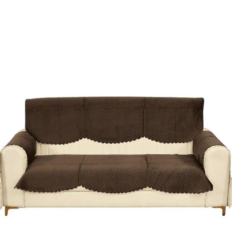 Fashion Throw Sofa Cover 3 Seater Velvet Quilted Anti-Slip Sofa Cover ...