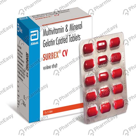 Buy Surbex Cv Strip Of 15 Tablets Online at Flat 15% OFF | PharmEasy