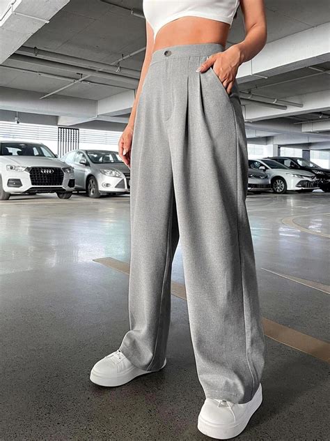 Kotty Women Relaxed Straight Leg Fit High-Rise Easy Wash Parallel ...
