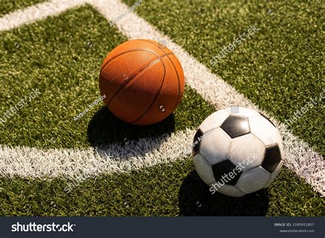 Set Sport Equipment Soccer Basketball Balls Stock Photo 2185911857 ...