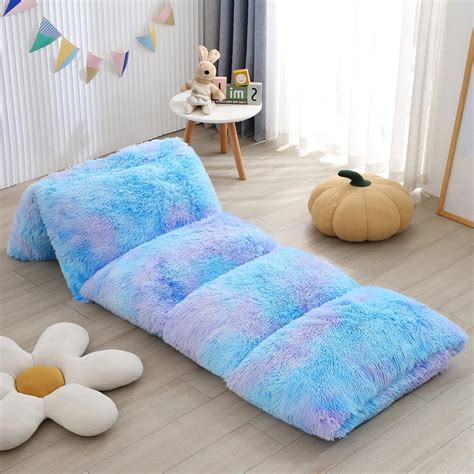 Amazon.com: Mengersi Velvet Floor Pillows,Faux Fur Tie Dye Pillow Bed ...