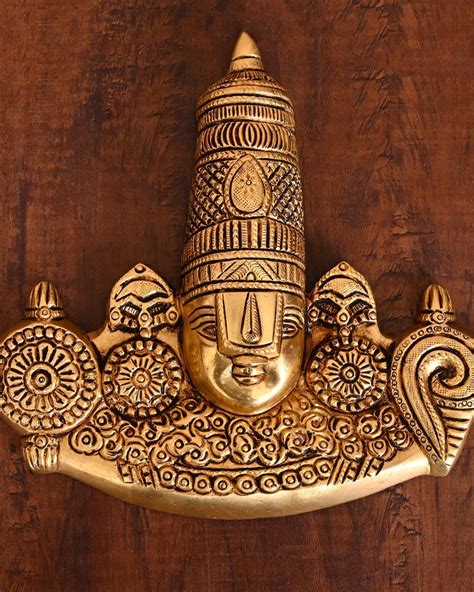 Brass Tirupati Balaji/Venkateshwar Face Wall Hanging (8 INCH)