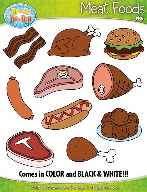 Meat Foods Clipart {Zip-A-Dee-Doo-Dah Designs} | Food clipart, Meat ...
