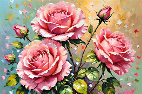 Floral Paintings on Canvas – Rose Artwork for Southwest Direction in ...