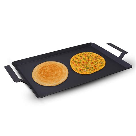 Buy The Indus Valley Pre-Seasoned Rectangle Iron Tawa for Dosa/Chapathi ...