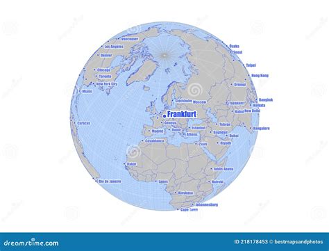 Map Showing Frankfurt,Germany on the World Map. Stock Illustration ...