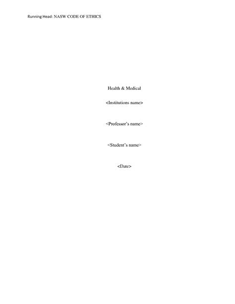 Image result for NASW Code of Ethics Examples