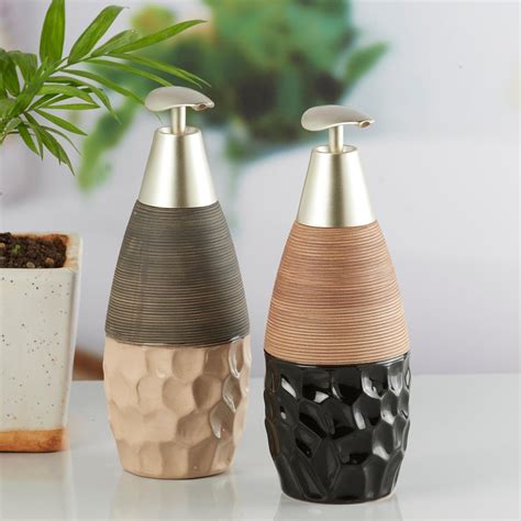 Ceramic Soap Dispenser for Bathroom handwash, refillable Pump Bottle ...