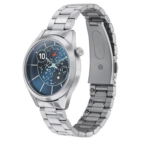 Fastrack Space Rover Quartz Analog Blue Dial Stainless Steel Strap ...