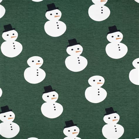 Tissu jersey Snowman vert forêt – Tygdrömmar® | Ikatee – ikatee