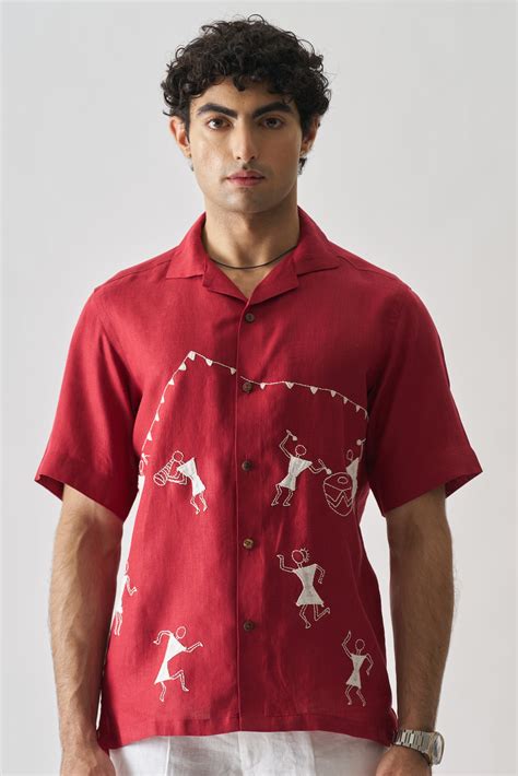 TRIBAL TALES - HAND EMBROIDERED UNISEX PURE LINEN SHIRT – Houseofcultura