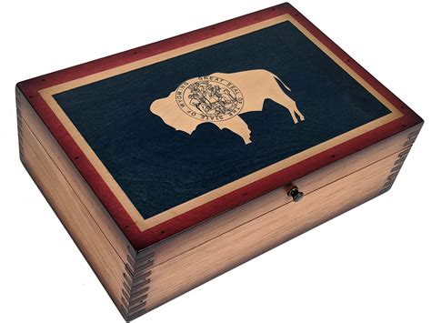 Wyoming State Flag Memory Box - Relic Wood