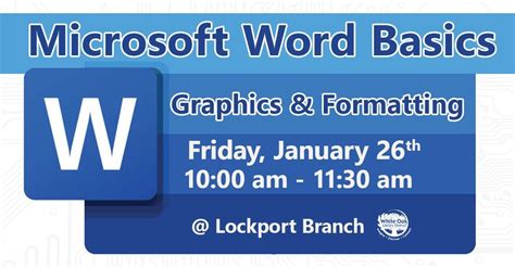 Computer Class: Microsoft Word Basics - Graphics & Formatting, White ...