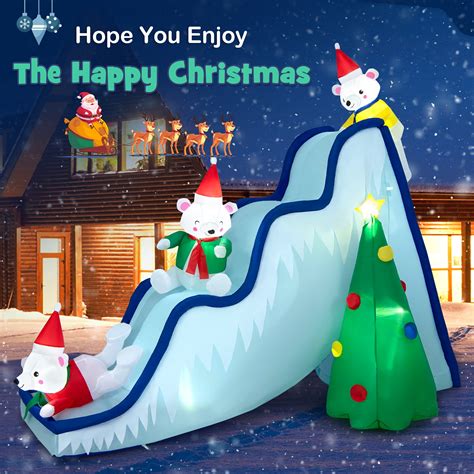Costway 7.5FT Inflatable Polar Bear Slide Scene, Yard Christmas Decoration - Walmart.com