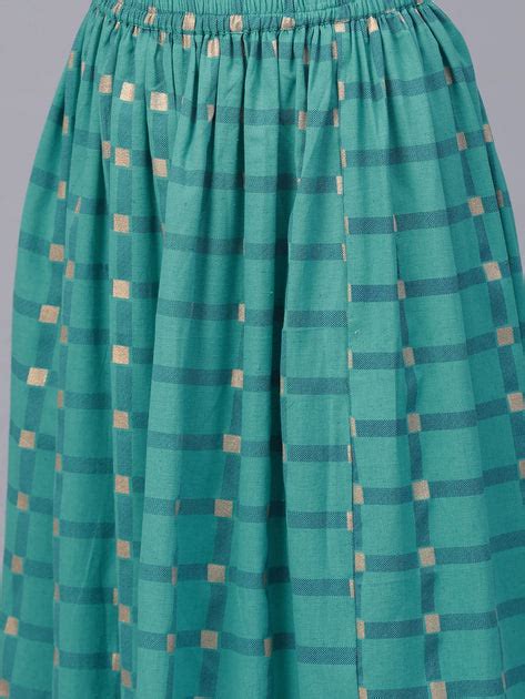 Rama Green Gold Printed Kurta set with Skirt – Nayo Clothing