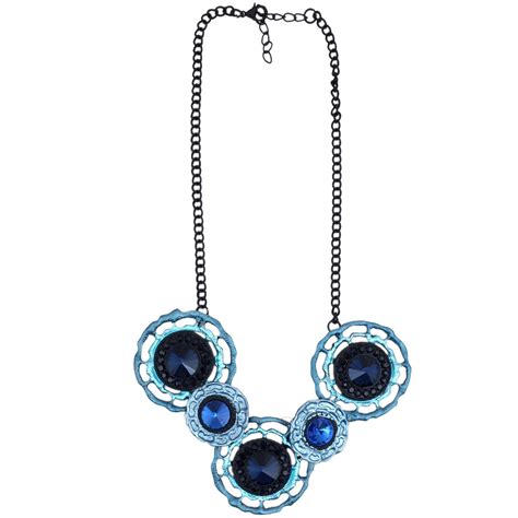 Buy Super Drool Blue Wonder Flowers Necklace at Amazon.in