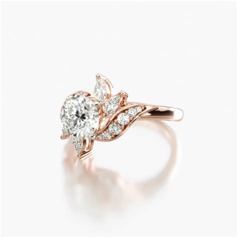 14K Rose Gold Bird of Paradise Engagement Ring-17678r14