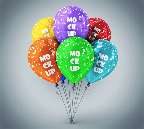 Free Set of Balloons Mockup PSD - PsFiles