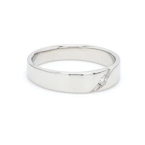 Side View of Platinum Engagement Rings with Small Single Diamonds SJ ...