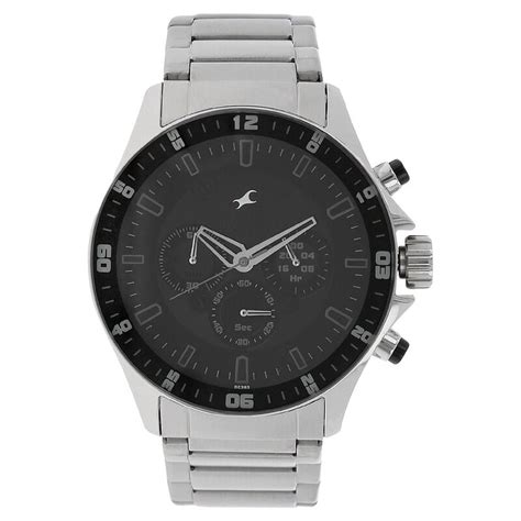 Buy Online Fastrack Big Time Quartz Chronograph Black Dial Stainless ...