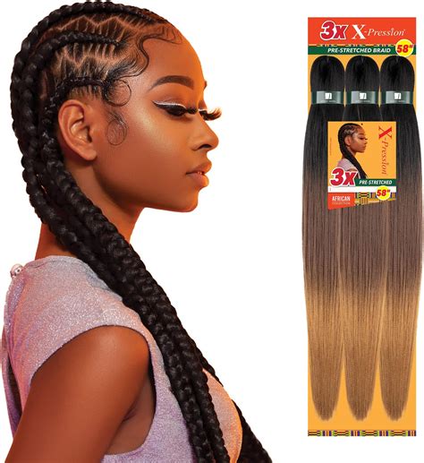 Amazon.com : Sensationnel Xpression prestretched braiding hair - 3x ...