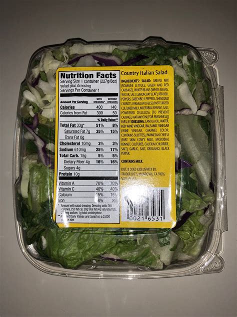 Pin by Ellen Locke on Trader Joe’s | Salad nutrition facts, Salad mix ...