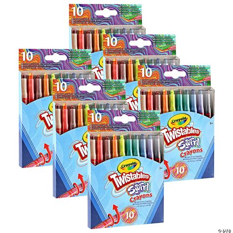 Crayola SWIRL Mini Twistable Crayons, 10 Per Pack, 6 Packs