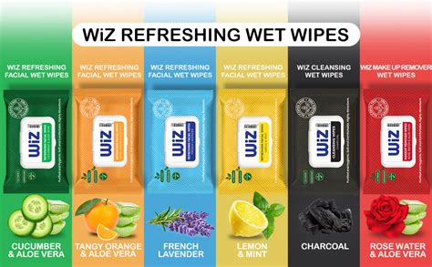 Wiz Makeup Remover Wet Wipes Rose Water & Aloe Vera- 25 Wipes Pack of 6 ...