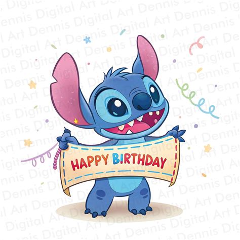 Stitch Happy Birthday, Set of High Quality Images Ready to Print ...