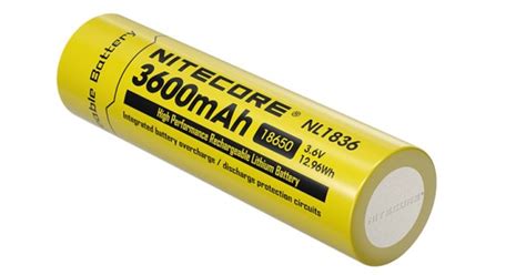 Nitecore 18650 3600mAh Rechargeable Li-ion Battery (NL1836 - 3.6v ...