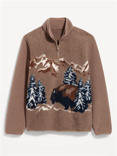 Sherpa Fair Isle Quarter Zip | Old Navy