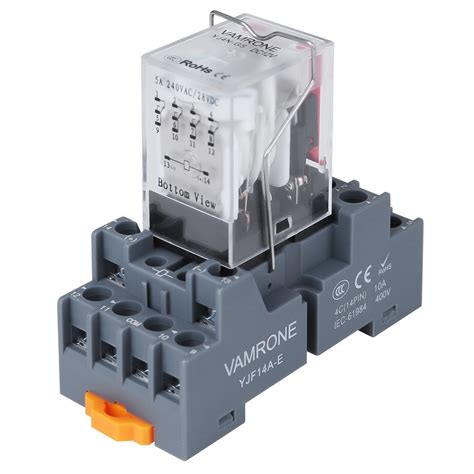 Buy Electromagnetic Power Relay, 14-Pin 5 AMP 24V DC Relay Coil with ...