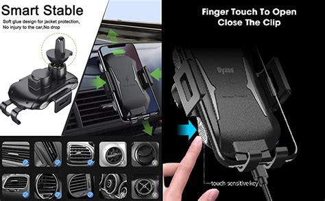 Dyazo Wireless Car Charger, 10 W Charging Auto Clamping Phone Mount ...
