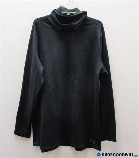 New Under Armour Men's Black Fitted-cold Gear Turtleneck Long Sleeve ...