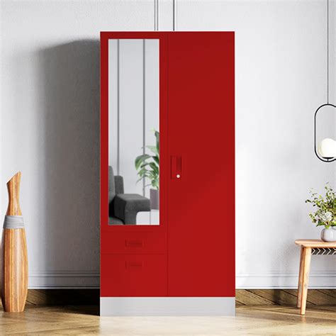 GODREJ INTERIO Slimline Dual 2-Door Steel Almirah (Tex Carmine Red) (1 ...