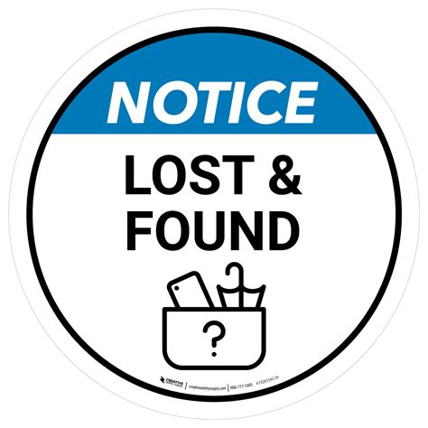 Notice: Lost and Found with Icon Circular - Floor Sign