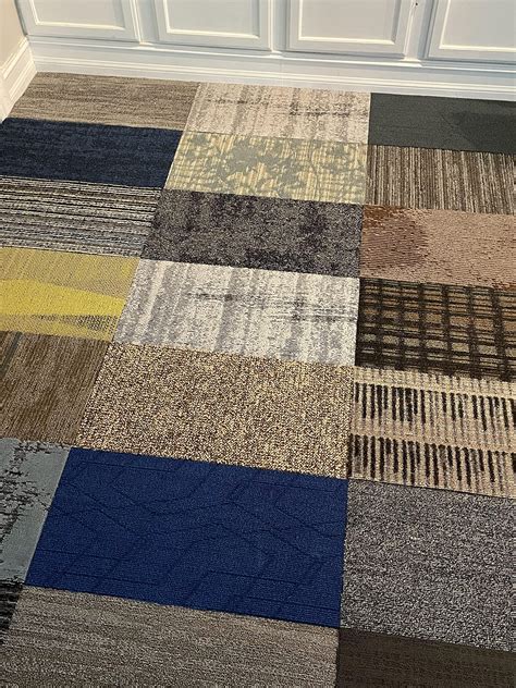 Woanger 24 Pcs Self Adhesive Carpet Tiles 12" x 12" Non Slip Peel and ...