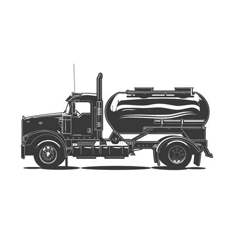 Silhouette fuel tunker truck black color only | Premium AI-generated vector