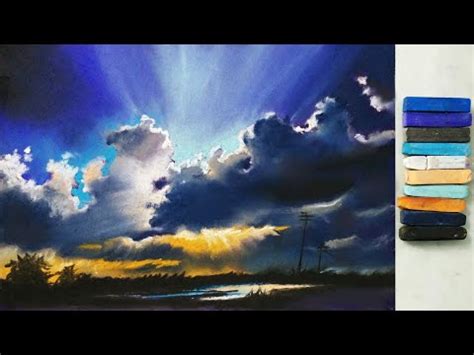 Landscape drawing for beginners with pastels - Scenery drawing - Soft ...