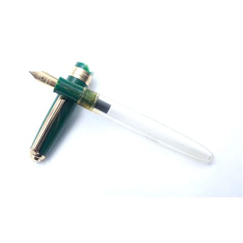 oliver 69HT Green color marble finish cap type gold clip Transparent ...