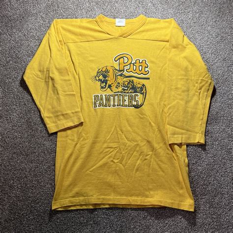 Vintage Single Stitch Pitt Panthers 3/4 Sleeve Size Y… - Gem