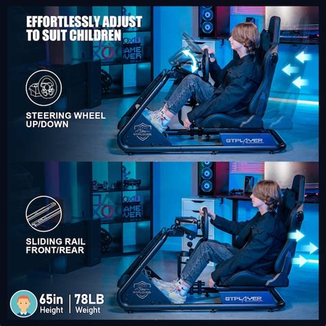 GTPLAYER Black Video Racing Simulator Cockpit with Seat and Bluetooth ...