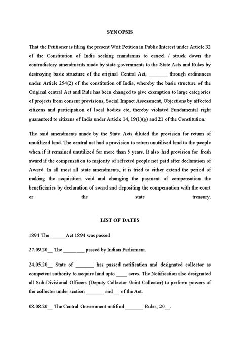 PIL format for Supreme Court under Article 32 of the Constitution of ...