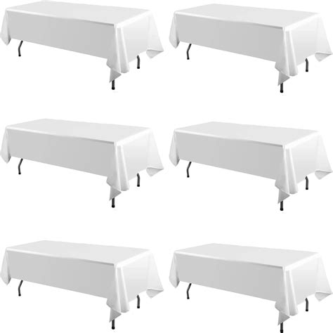 Amazon.com: Yabool 60x126 Rectangle Tablecloth, White Table Cloths for ...