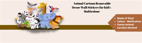 RNG Vinyl Funny Animal Cartoon Removable Decor Wall Stickers for Kid's ...