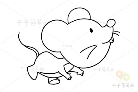 金鼠送吉祥老鼠涂色画模板Mouse Coloring page _动物涂色画简笔画