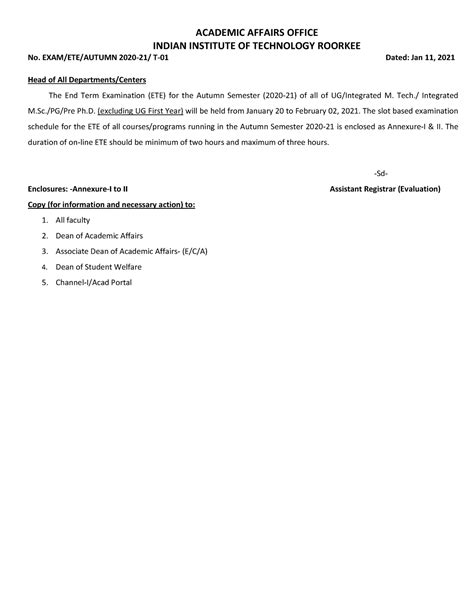 Revised ETE Schedule Autumn 2020-21 - ACADEMIC AFFAIRS OFFICE INDIAN ...